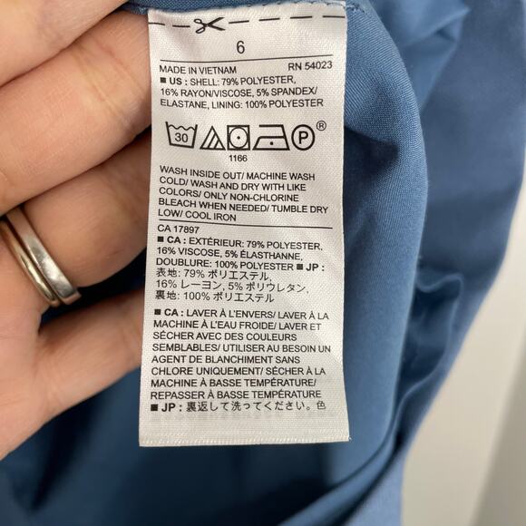 Banana Republic Factory Pencil Skirt Womens size 6 Blue Preppy Career Work Basic - Picture 6 of 7